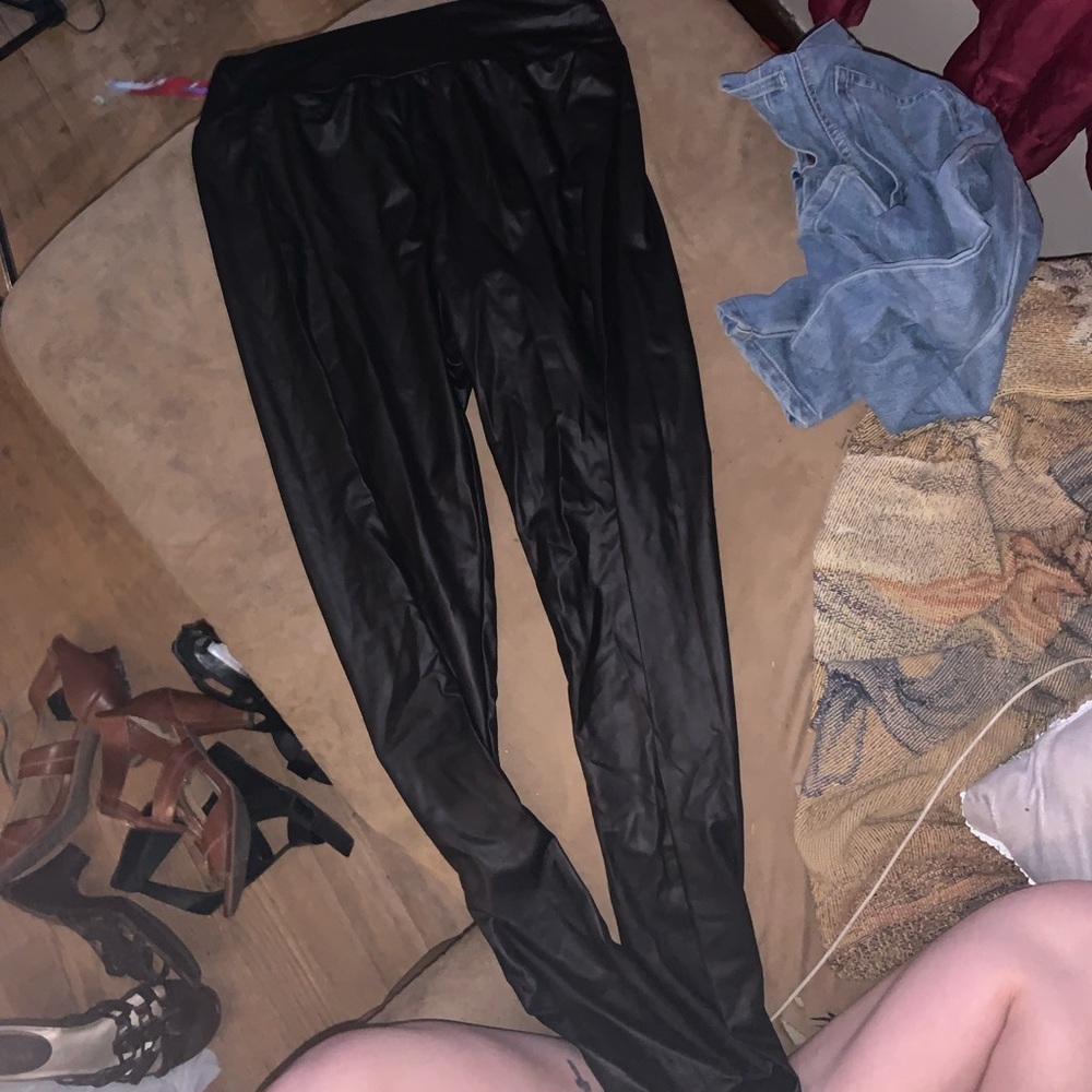 Leather jeans